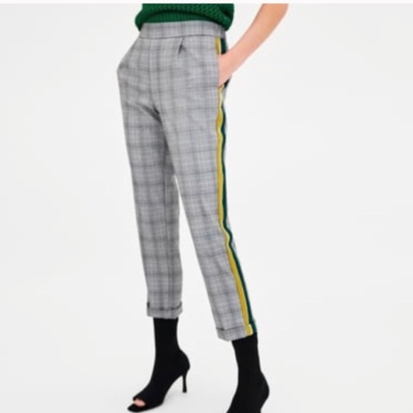 zara plaid pants